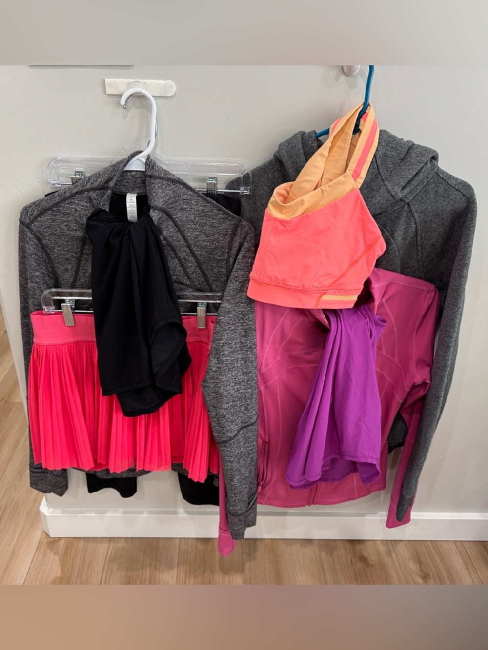 lululemon athletica bundle of jackets, skirt, bra, and tops all size 10